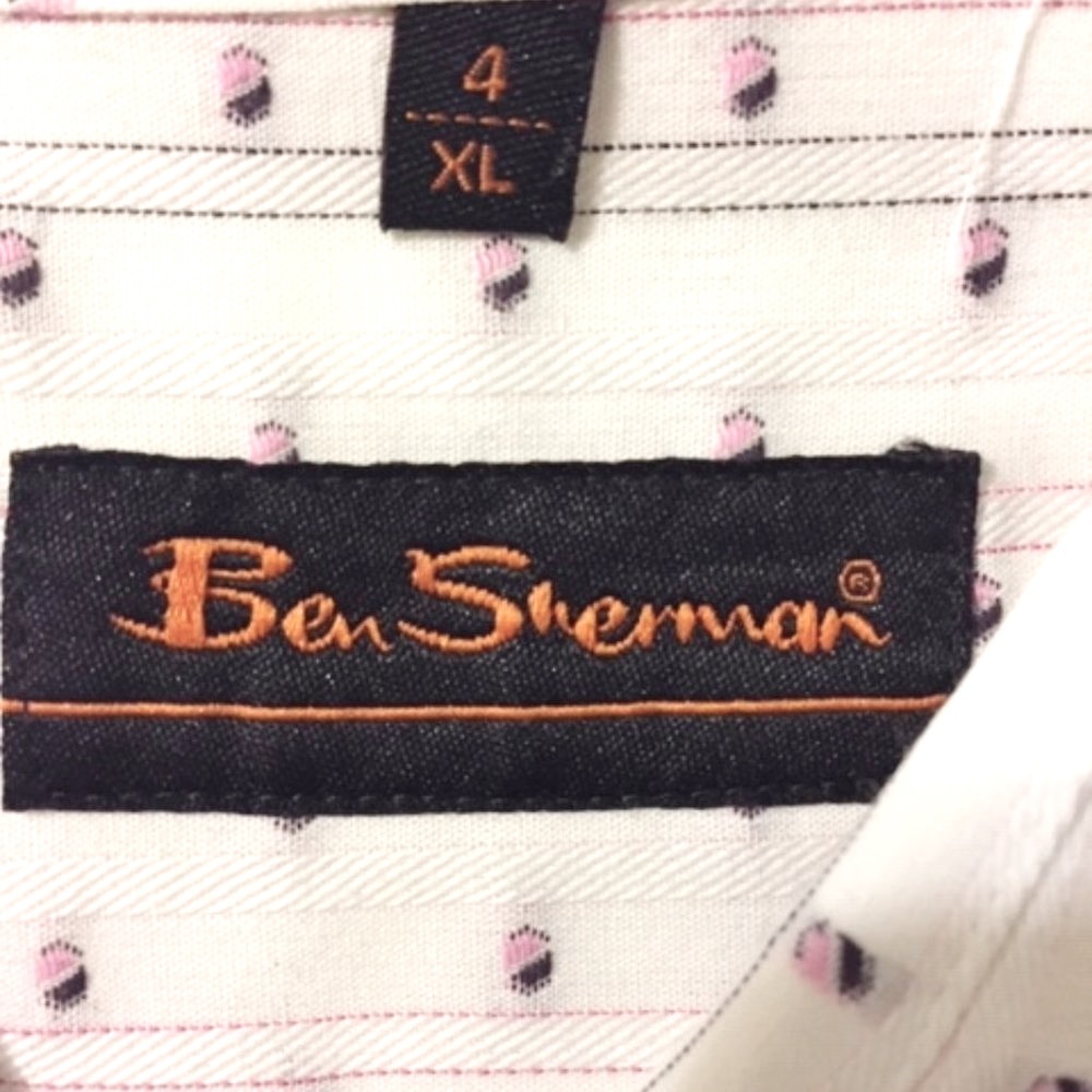 BEN SHERMAN MEN'S DRESS SHIRT SLIM FIT 4 XL